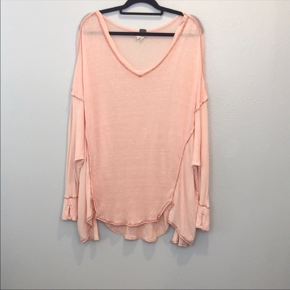 Free People Tops - Free People Never Give Up Peach Tunic Top